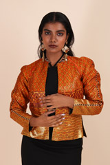 Orange Digital Print Jacket